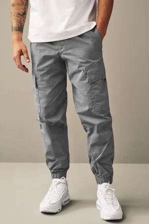 Next Light Grey Regular Tapered Fit Stretch Utility Cargo Trousers