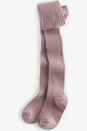 Next Lilac Purple Cotton Rich Rib Tights
