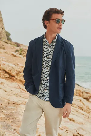 Next Blue Slim Fit Garment Dye Blazer
