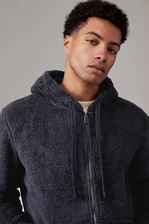 Next Blue Fleece Borg Zip Up Hoodie