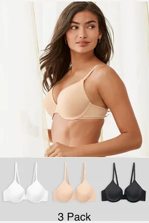 Next /White/Pastel Rose Nude Pad Full Cup Cotton Blend Ultimate Comfort Bras 3 Pack