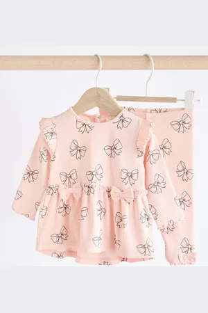 Next Bow Print Baby Long Sleeve Frill Top And Leggings Set (0mths-2yrs)