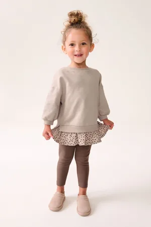Next Neutral Long Sleeve Top and Leggings Set (3mths-7yrs)