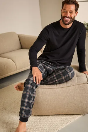 Next /Grey Thermal Long Sleeve Crew Pyjamas Set