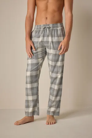 Next Stone/ Check Signature Premium Pyjama Bottoms with Wool