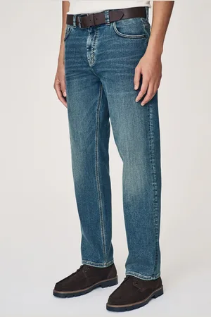 Next Mid Vintage Straight Fit Belted Motionflex Jeans