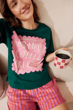 Next Coffee 100% Cotton Graphic Short Sleeve Pyjamas