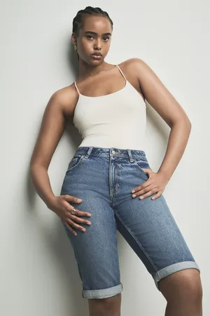 Next Mid Hourglass Knee Length Bermuda Denim Shorts