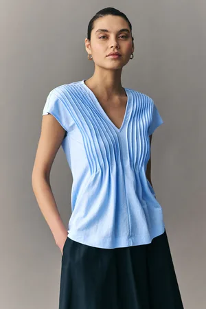 Next Pale Pintuck V-Neck Top