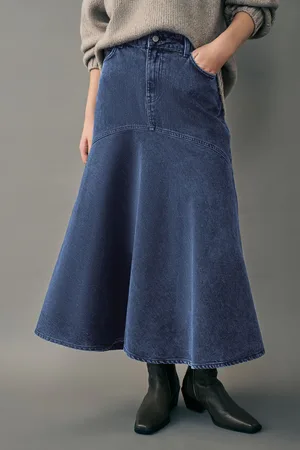 Next Dark Fishtail Denim 100% Cotton Skirt