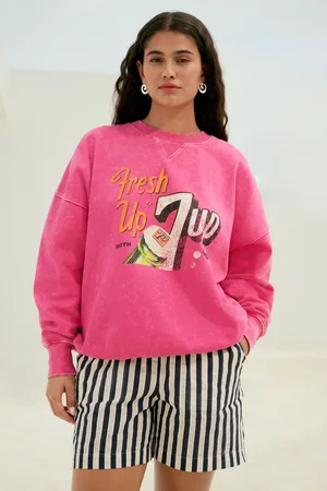 Next Fluro Relaxed Fit License 7up Washed Crewneck Sweatshirt