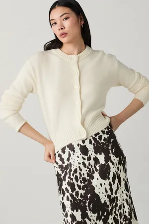 Next /Ecru Crew Neck Knitted Cardigan