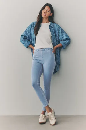 Next Bleach Cropped Denim Jersey Leggings