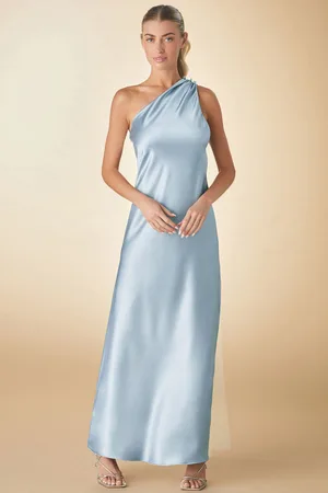 Next Dusky Bridesmaid Satin Maxi One Shoulder Scarf Neck Dress