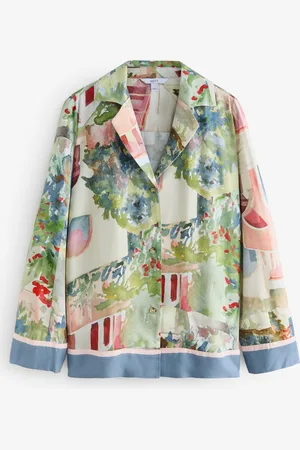 Next Pink/ Scenic Print Relaxed Soft Blazer