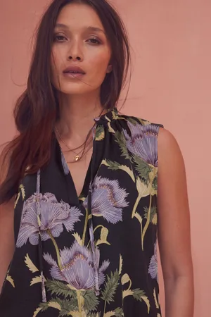Next Kew Collection Floral Halter Tie Neck Sleeveless Top