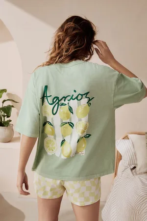 Next Sage Lemons 100% Cotton Graphic Short Sleeve Pyjamas