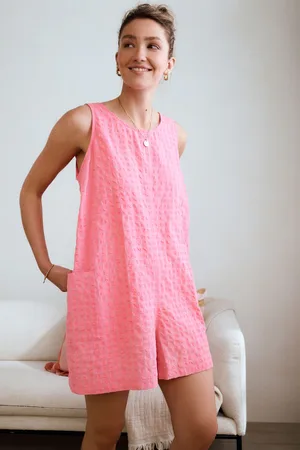 Next Fluro Textured Woven Playsuit