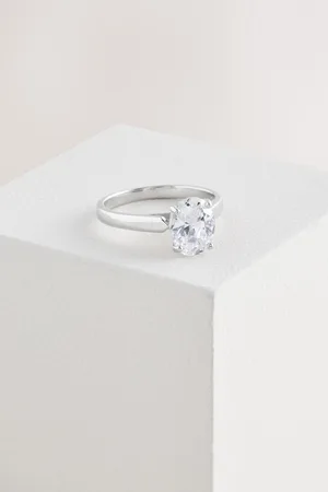 Next Sterling Oval Solitaire Ring