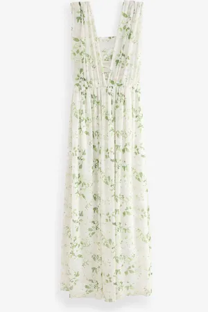 Next Sage Floral Print Mesh Multiway Bridesmaid Wedding Maxi Dress