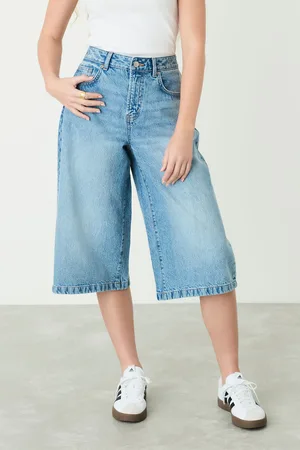 Next Mid Denim Longline Jort Denim Shorts