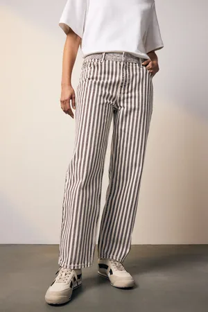 Next Stripe Straight Leg 100% Cotton Jeans