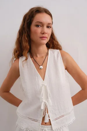 Next Tie Front Sleeveless Top