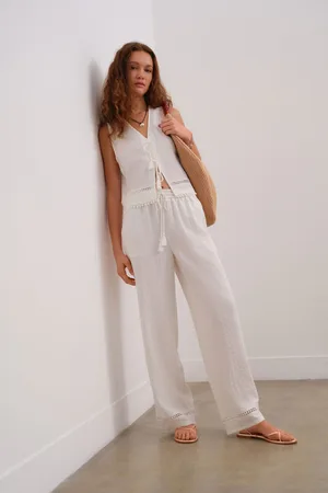 Next Wide Leg Elasticed Waist Trousers