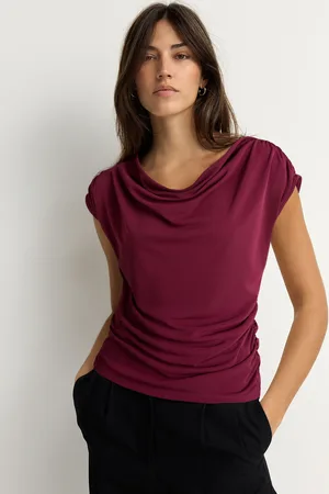 Next Burgundy Red Sleeveless Drape Top
