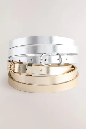 Next /Gold PU Skinny Belts 2 Pack