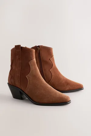 Next Standard/Wide Fit Forever Comfort Leather Ankle Cowboy Boots
