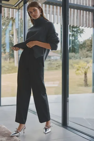 Next Premium Wool Rich Tapered Trousers