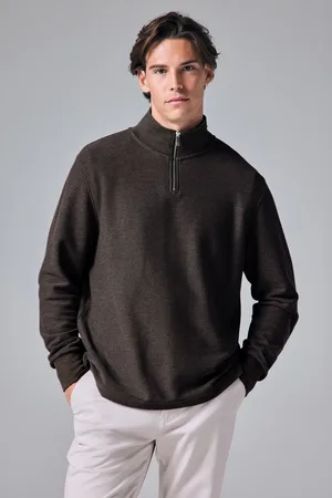 Next Marl Long Sleeve Textured Quarter Zip Jumper