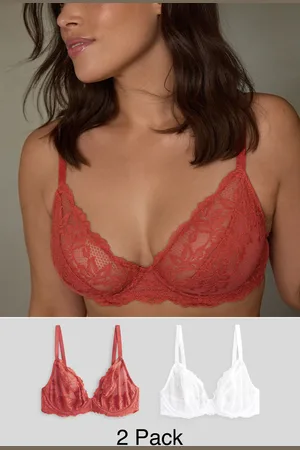 Next /Rust Non Pad Plunge DD+ Lace Bras 2 Pack