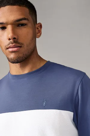 Next Blue Long Sleeve Block 100% Cotton T-Shirt