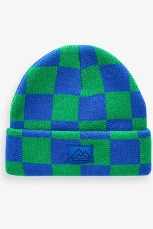 Next /Green Check Knitted Beanie Hat (1-16yrs)