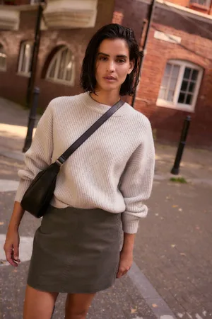 Next Chocolate Corduroy Mini Skirt