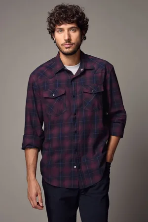 Next Red/ Blue Check Long Sleeve 100% Cotton Oxford Shirt