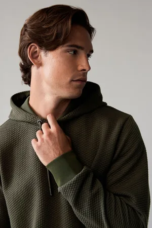 Next Khaki Textured Overhead Hoodie