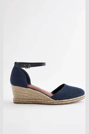 Next Blue Forever Comfort Closed Toe Espadrille Wedges