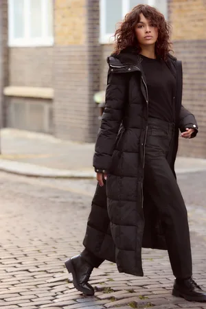 Next Longline Waisted Shower Resistant Hooded Padded Coat