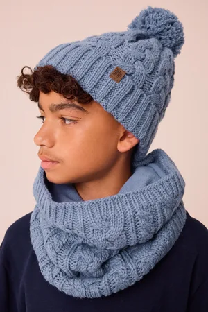 Next Mineral Cable Knit Pom Hat (1-16yrs)