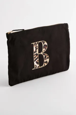 Next Leopard Print Initial Pouch