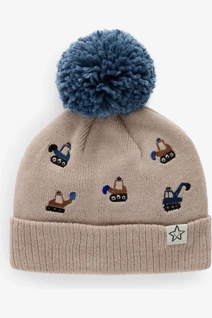 Next Vehicle Embroidered Character Pom Hat (3mths-10yrs)