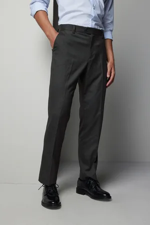 Next Charcoal Textured Smart Trousers