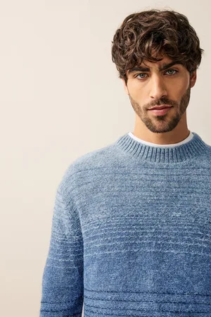Next Regular Fit Ombré Stripe Crew Jumper with Wool