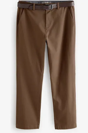Next Straight Fit Printed Belted Soft Touch Chino Trousers