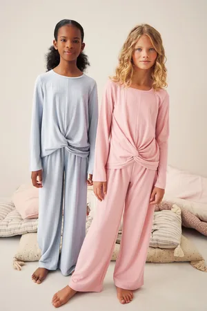 Next Pink/ Twist Front Wide Leg Jersey Pyjamas 2 Pack (6-16yrs)