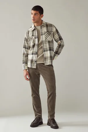 Next Mushroom Slim Fit Corduroy Chino Trousers