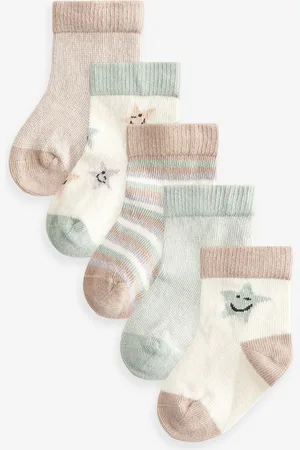 Next /Ecru Baby Socks 5 Pack (0mths-2yrs)